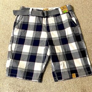 Host Pick! NWT Men’s Roebuck & Company Navy and White Plsid Shorts SZ 38